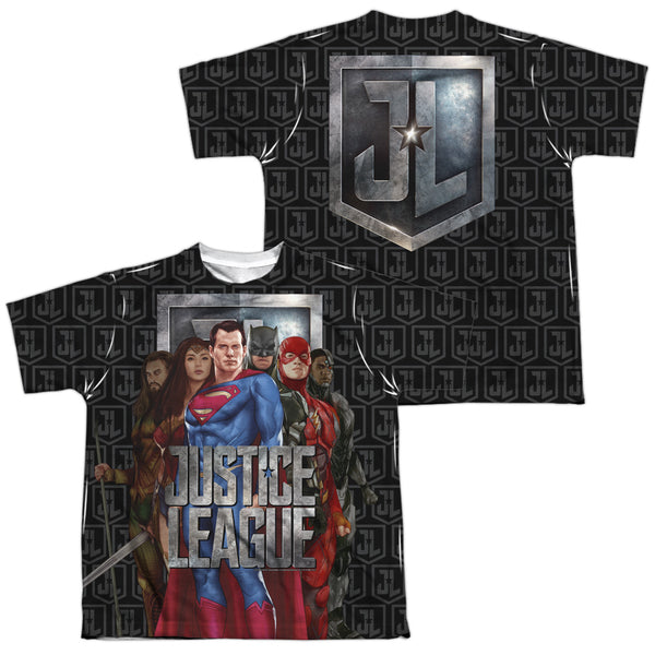 Justice League Movie - The League (Front - Back Print) Youth Short Sleeve 100% Poly