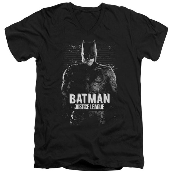 Justice League Movie - Batman Adult Slim Fit V Neck Cotton