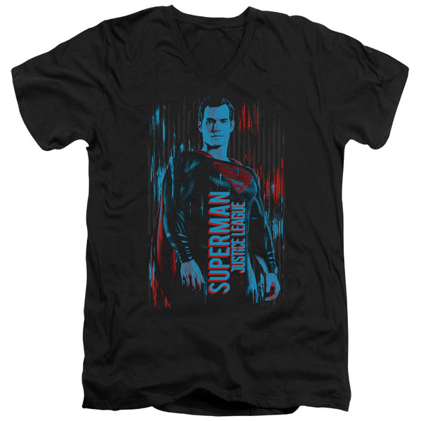 Justice League Movie - Superman Adult Slim Fit V Neck Cotton