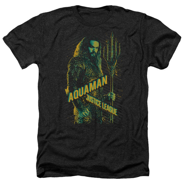 Justice League Movie - Aquaman Adult Regular Fit Heather Short Sleeve