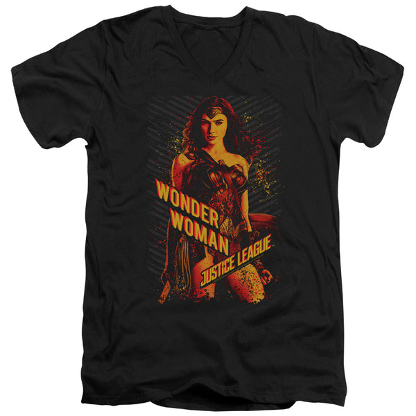 Justice League Movie - Wonder Woman Adult Slim Fit V Neck Cotton
