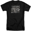 Justice League Movie - Metal Logo Adult Tall Fit Short Sleeve