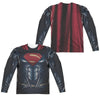Justice League Movie - Superman Uniform (Front - Back Print) L - S Adult Poly Crew