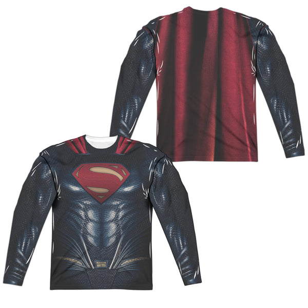 Justice League Movie - Superman Uniform (Front - Back Print) L - S Adult Poly Crew