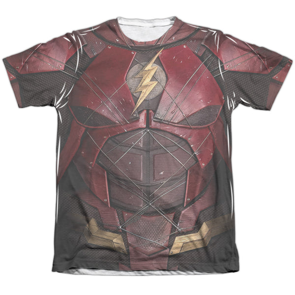 Justice League Movie - Flash Uniform Adult Regular Fit Short Sleeve 65 - 35 Poly - Cotton