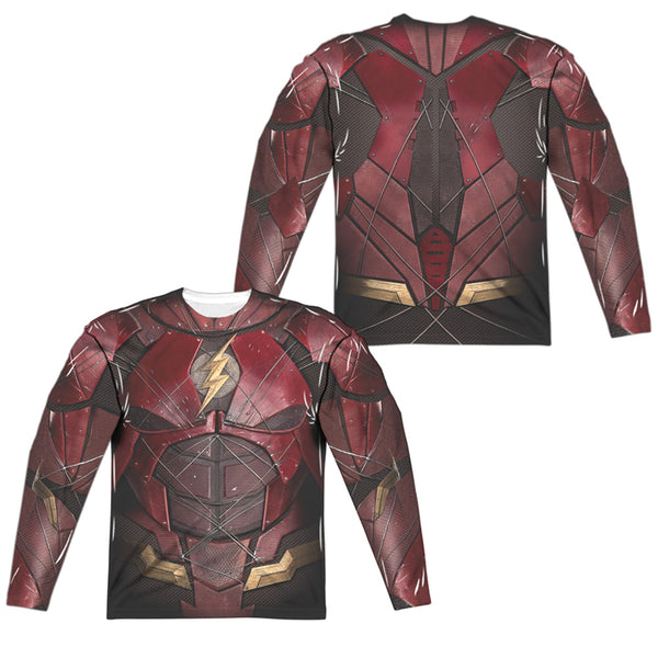 Justice League Movie - Flash Uniform (Front - Back Print) L - S Adult Poly Crew