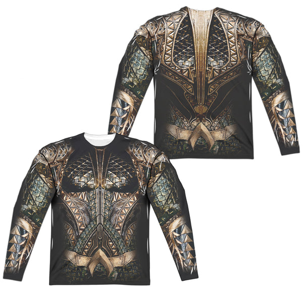 Justice League Movie - Aquaman Uniform (Front - Back Print) L - S Adult Poly Crew