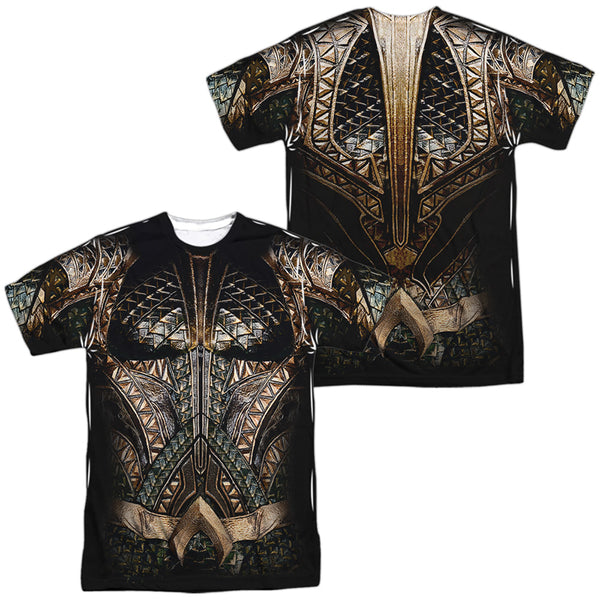 Justice League Movie - Aquaman Uniform (Front - Back Print) Adult Regular Fit Short Sleeve 100% Poly