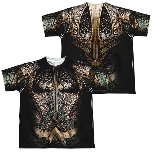 Justice League Movie - Aquaman Uniform (Front - Back Print) Youth Short Sleeve 100% Poly