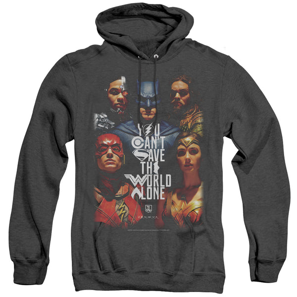 Justice League Movie - Save The World Poster Adult Heather Hoodie