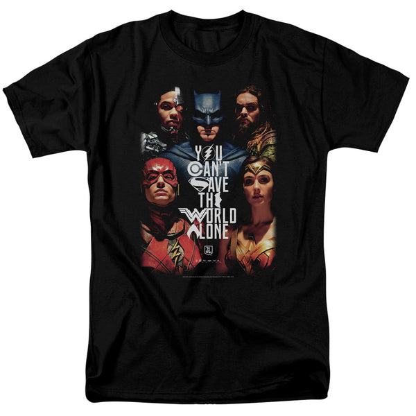 Justice League Movie - Save The World Poster Adult Regular Fit Short Sleeve