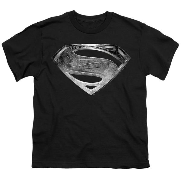 Justice League Movie - Superman Symbol Black Suit Youth Short Sleeve
