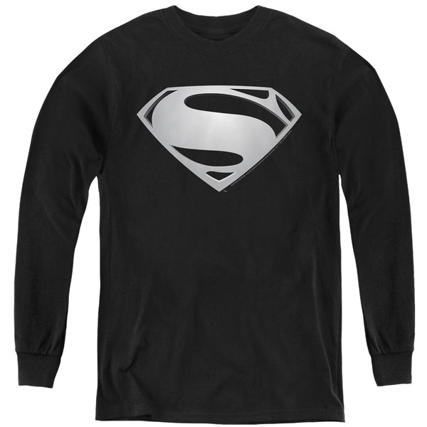 Justice League Movie - Superman Symbol Black Suit 2 L - S Youth