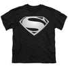 Justice League Movie - Superman Symbol Black Suit 2 Youth Short Sleeve
