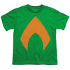 Justice League Movie - Aquaman Solid Color Youth Short Sleeve