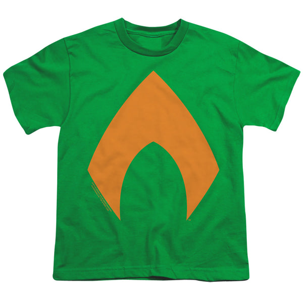Justice League Movie - Aquaman Solid Color Youth Short Sleeve