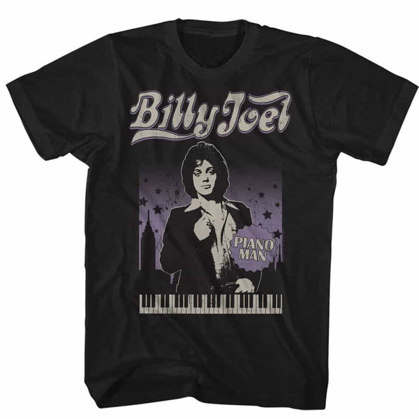 Billy Joel Cityscape With Stars- S/S Tshirt