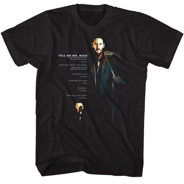 John Wick Tell Me- Adult S/S Tshirt