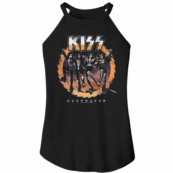 Kiss Destroyer Album-Ladies Sleeveless Rocker Tank