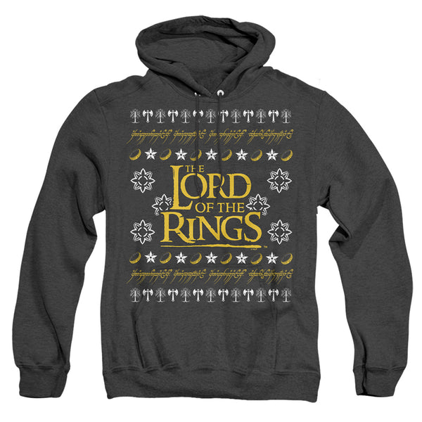 Lord Of The Rings - Ugly Christmas Logo Adult Heather Hoodie