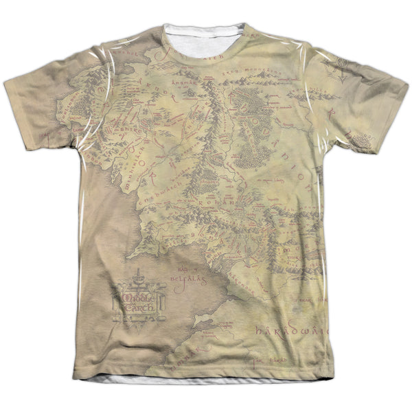 LOR - Middle Earth Map Adult Regular Fit Short Sleeve 65 - 35 Poly - Cotton