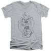 Looney Tunes - Faded Taz Adult Slim Fit V Neck Cotton
