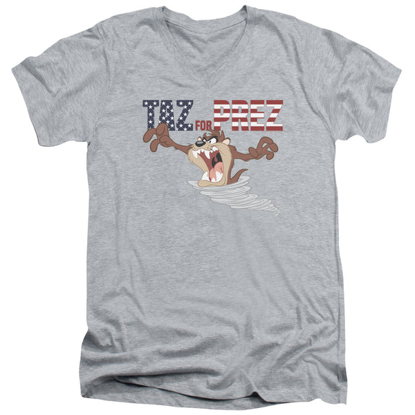 Looney Tunes - Taz For Prez 3 Adult Slim Fit V Neck Cotton
