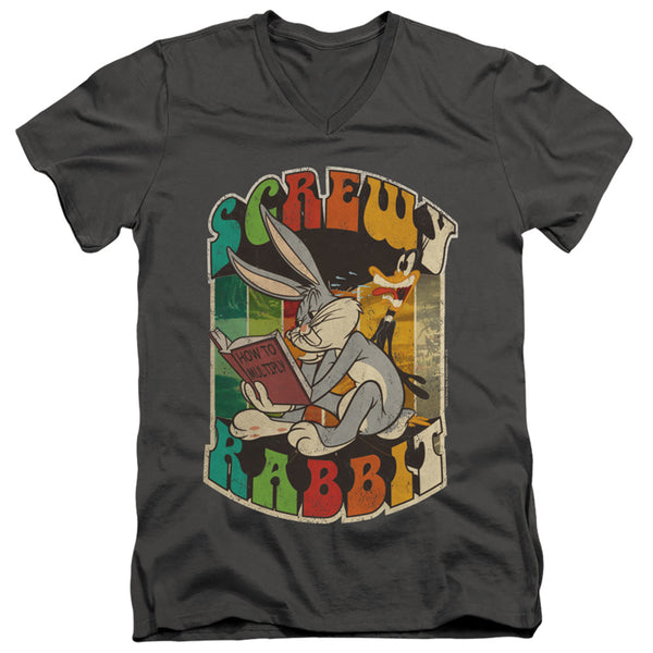 Looney Tunes - Screwy Rabbit Adult Slim Fit V Neck Cotton