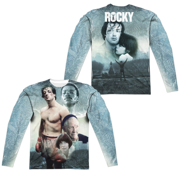 Rocky - Montage (Front - Back Print) L - S Adult Poly Crew