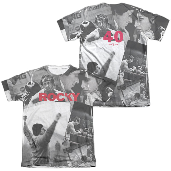 Rocky - 40Th Anniversay Collage (Front - Back Print) Adult Regular Fit Short Sleeve 65 - 35 Poly - Cotton