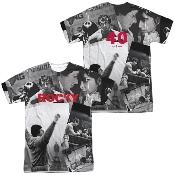 Rocky - 40Th Anniversay Collage (Front - Back Print) Adult Regular Fit Short Sleeve 100% Poly