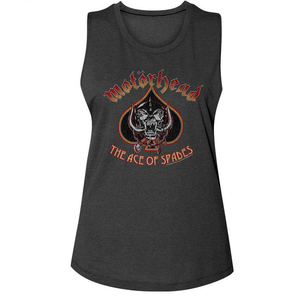 Motorhead Snaggletooth And Spade-Ladies Na Muscle Tank