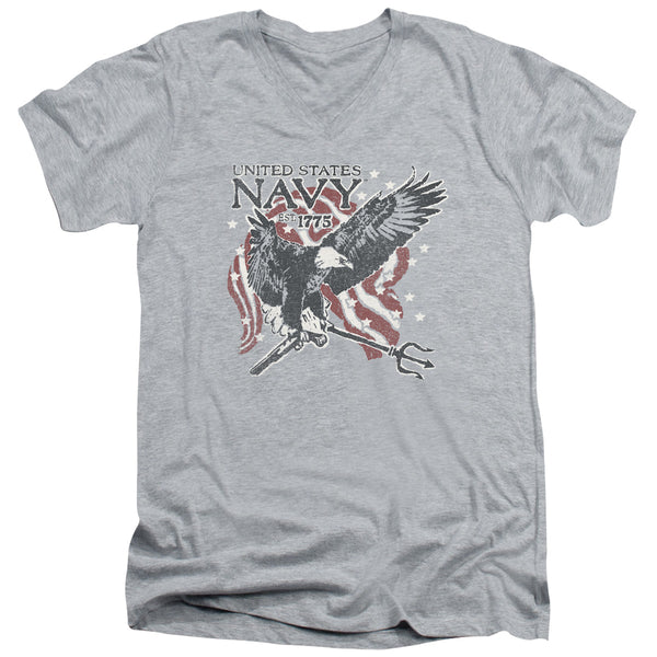 Navy - Trident Adult Slim Fit V Neck Cotton