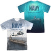 Navy - Over And Under (Front - Back Print) Adult Regular Fit Short Sleeve 100% Poly