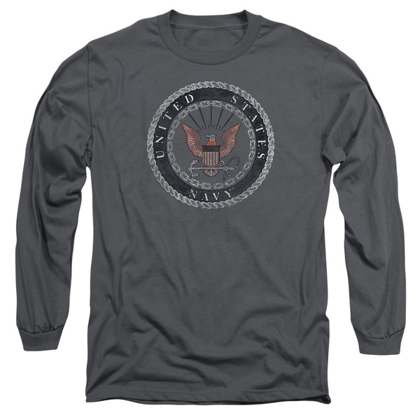 Navy - Rough Emblem Adult Long Sleeve