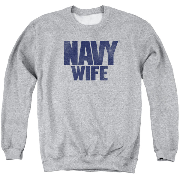 Navy - Wife Adult Crewneck Sweatshirt