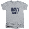 Navy - Wife Adult Slim Fit V Neck Cotton