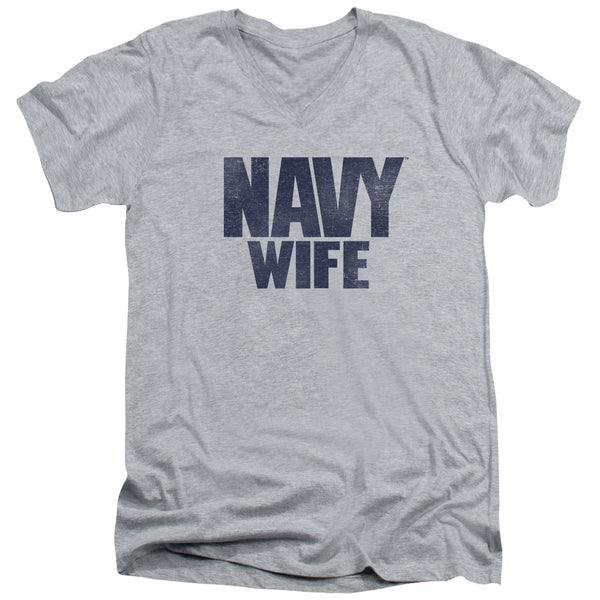 Navy - Wife Adult Slim Fit V Neck Cotton