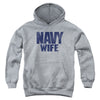 Navy - Wife Youth Hooded Sweatshirt