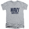 Navy - Sister Adult Slim Fit V Neck Cotton