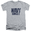 Navy - Uncle Adult Slim Fit V Neck Cotton
