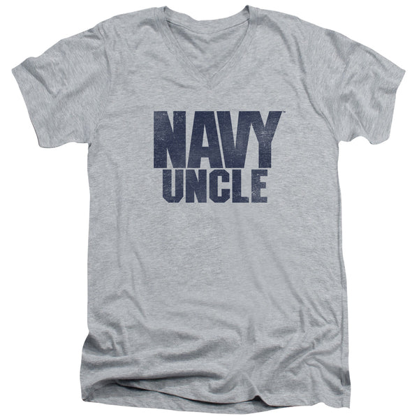 Navy - Uncle Adult Slim Fit V Neck Cotton