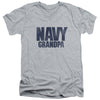 Navy - Grandpa Adult Slim Fit V Neck Cotton