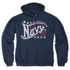 Navy - Stars Adult Pullover Hoodie