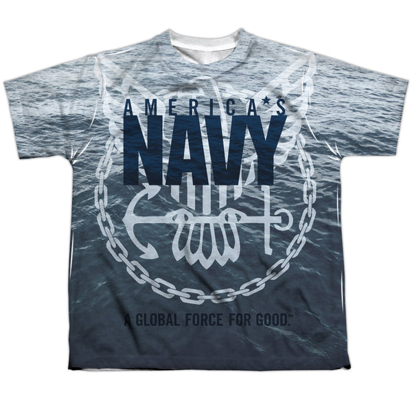 Navy - Force For Good Youth Short Sleeve 100% Poly