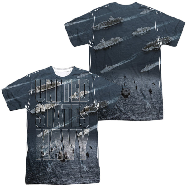 Navy - Fleet (Front - Back Print) Adult Regular Fit Short Sleeve 100% Poly