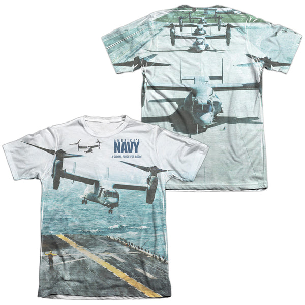 Navy - Osprey (Front - Back Print) Adult Regular Fit Short Sleeve 65 - 35 Poly - Cotton
