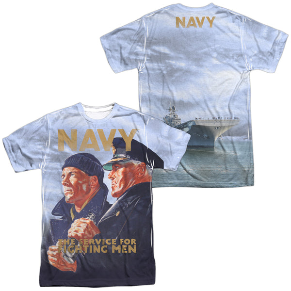 Navy - Long Gaze (Front - Back Print) Adult Regular Fit Short Sleeve 100% Poly