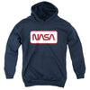 Nasa - Rectagular Worm Logo Youth Hooded Sweatshirt
