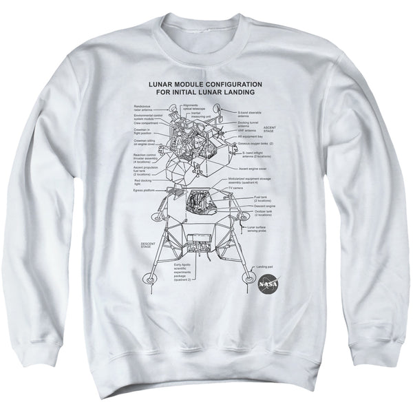 Nasa - Lunar Module Digram Adult Crewneck Sweatshirt